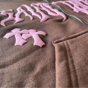 OEM Streetwear Sweat à capuche pour hommes Sweat-shirts zippés Pull-over Puff Imprimé Sweats à capuche surdimensionnés Vêtements pour hommes - Product Image 6