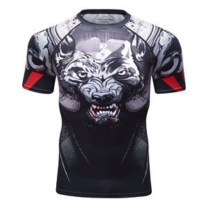 Fabricant de chemises de compression unisexes en spandex imprimé par sublimation BJJ Rashguard MMA pour hommes Jiu-Jitsu style art martial pour hommes - Product Image 2