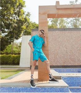 เสื้อโปโลแขนครึ่งพิเศษสำหรับผู้ชาย, ผ้าซาตินสวมใส่สบายปกติเส้นด้ายถักลายสัตว์ย้อมสีแบบไม่ทอ - Product Image 2