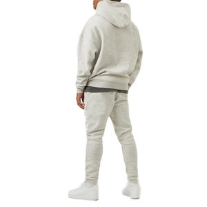 เสื้อมีฮู้ดสำหรับผู้ชาย, เสื้อมีฮู้ดและเสื้อกันหนาวแบบสวมหัวลำลองสีพื้นเสื้อมีฮู้ดผ้าคอตตอน100% เฮฟวี่เวท - Product Image 6