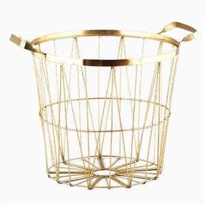 Panier en fil d'acier finition dorée Panier polyvalent en poudre de haute qualité pour usage domestique et extérieur - Product Image 1