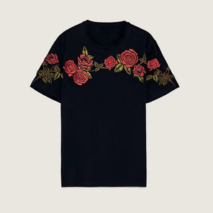 เสื้อยืดผ้าฝ้ายคอกลมสำหรับผู้ชายแบบเรียบง่ายเสื้อยืดถักแขนสั้นปักลายออกแบบได้ตามต้องการ - Product Image 4