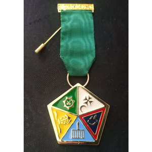 Caballero Templario Colgante Collar Calavera Y Cruz Emblema Con Inscripción Latina - Product Image 2