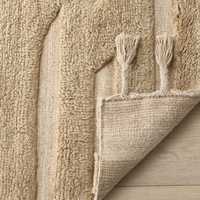 Top Hallow moderne de haute qualité marocain laine tapis boucle coupe Pile couleur unie épais noué à la main naturel brun tapis ensemble