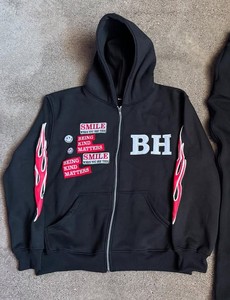 SIBRIN coton de qualité supérieure brodé Patch sérigraphie sweat à capuche zippé fabriqué en usine personnalisé hiver Streetwear sweat à capuche - Product Image 6