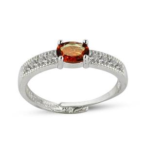 Bague ajustable en grenat et hézonite - Bijou artisanal en pierres semi-précieuses - Product Image 4
