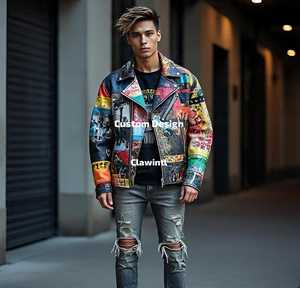 Fabricante de chaquetas de cuero personalizadas modernas, ropa de calle, moda de calle, ropa de cuero OEM | Chaquetas personalizables para marcas - Product Image 5