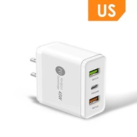 Chargeur rapide PD45W 45W QC3.0 Type-C à faible MOQ avec prises US EU UK, adaptateur d'alimentation multi-ports