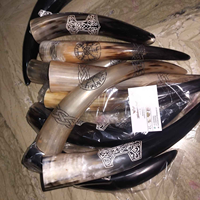 Haute qualité de corne à boire Viking authentique et de cornes polies de vache à bière logo personnalisé fête de l'Inde 100% corne naturelle