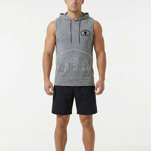Wholesale Oem Breathable Thick Sleeveless <b>Hoodies</b> Casual Wear Men Sleeveless <b>Plain</b> <b>Hoodie</b> With Low Moq - Product Image 4