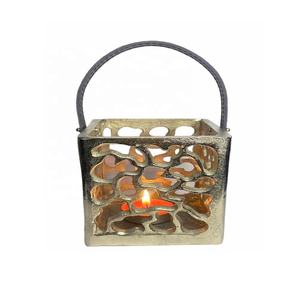 Bougeoir de modernisme en fonte d'aluminium solide lourd bougeoir en verre d'aluminium doré bougeoir fait main au prix de gros - Product Image 4