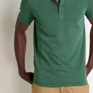 Camiseta Henley de algodón 100% duradera de calidad superior para hombre, ropa estampada informal de verano holgada - Product Image 5