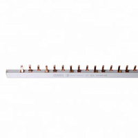 Peigne Offre Spéciale barre omnibus cuivre 32A broche 1P 3P avec 54 Contacts 1 mètre pour Mini disjoncteur barre omnibus Flexible en cuivre de haute qualité