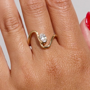 แหวนเพชรรูปวงรีสำหรับปลูกในห้องปฏิบัติการแหวนทองคำแหวนเพชรที่มีเอกลักษณ์แหวนหมั้นเพชรทันสมัย - Product Image 6