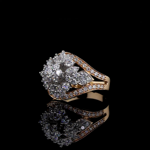 Bague cocktail en diamant de laboratoire taille marquise et poire |   Bague de soirée de luxe pour femmes |   Bijoux fins de créateur - Product Image 1