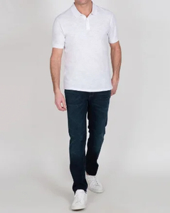 100% algodón de manga corta blanca para hombre para camisa Polo tela transpirable con cuello de punto liso para adultos y lona de patrón sólido - Product Image 6