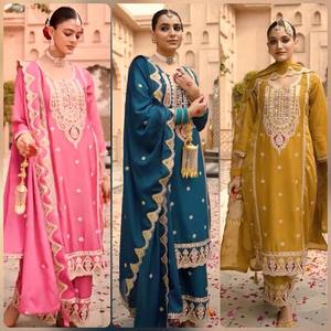 Dernière collection d'été de créateurs, costume Salwar pakistanais tendance pour la fête, fabriqué en Inde, prix de gros - Product Image 1