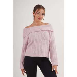 Pull en maille rose poudré à sequins style décontracté Madonna en gros - Product Image 4