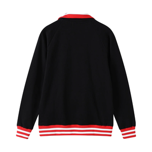 Sweat-shirt unisexe Delta Black Winter Acid Wash à col zippé, lettres en relief, style col rond brodé en chenille, imprimé sur le devant - Product Image 2