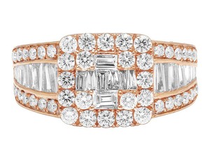 Elegante anillo de diamante cultivado en laboratorio de oro rosa de 10K con cortes redondos y baguette Iced Out Luxury Men Jewelry - Product Image 1