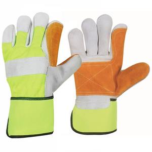 Gants industriels en cuir de vache à double paume Fabricant de gants de gréement canadiens de sécurité au travail de qualité supérieure - Product Image 1