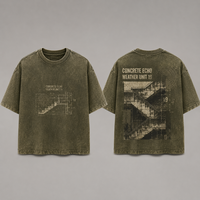 Ensemble de t-shirts décontractés pour hommes à manches courtes en jersey surdimensionné 100 % coton biologique avec col rond et imprimé lettres marron, coupe respirante