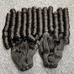 Vente chaude Bouclé Gonflable Bouclé Remy Raw Vietnamien Humain Non Transformé Machine Double Trame Super Double Dessiné 100g Extensions Frontales - Product Image 3