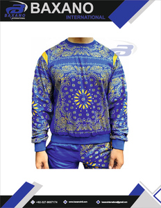 Survêtements unisexes pour hommes, dernière collection, imprimé bandana bleu, survêtement anime, motif paisley, pull à col rond, streetwear, style 3D - Product Image 4