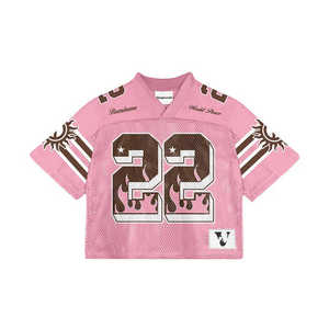 T-shirt de maillot de football en maille surdimensionnée personnalisé de haute qualité Chemises en maille de football rétro pour hommes T-shirt de football en maille Boxy - Product Image 5