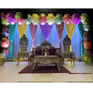 Ensemble de canapés Walima pour mariées et mariés Ensemble de canapés de mariage fantaisie au design pakistanais Ensemble de canapés de mariage arabe de style marocain - Product Image 1