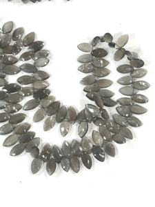 Perles de pierre de lune grise naturelle facettées en forme de marquise, taille 7x14mm, brin de 17 pouces, luxe et tendance - Product Image 5