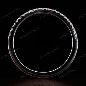 Anillo de Media Eternidad con Diamante Cultivado en Laboratorio de 1.75mm, Corte Curvo Antiguo, Plata de Ley Chapada en Oro, Engaste de Puntas, Unisex, Certificado IGI - Product Image 5