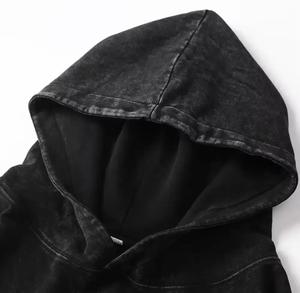 เสื้อฮู้ดสำหรับผู้ชายผ้าดิบปักชายเสื้อครอป Boxy สีซีดแสงแดดออกแบบได้ตามต้องการ - Product Image 2