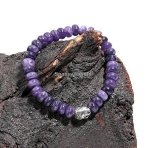 Nueva tendencia, pulsera de Buda de cuarzo amatista Africana oscura, cuentas de meditación de piedras preciosas moradas, excelente componente para joyería - Product Image 1
