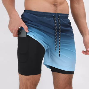 Pantalones cortos de verano de doble capa para hombre, pantalones de playa y natación impermeables, ropa deportiva informal con patrón sólido, talla Doble - Product Image 4
