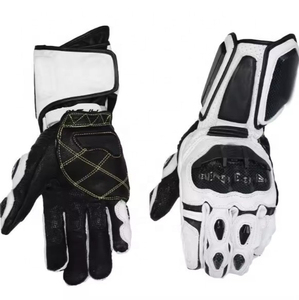 Gants de moto tout-terrain en cuir pour hommes, écran tactile, demi-doigts, hiver, course, imperméables, antidérapants - Product Image 5