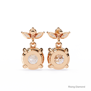 Pendiente colgante de diamante cultivado en laboratorio de corte redondo de 1,0 quilates, Diamante CVD certificado, regalo de aniversario de oro rosa - Product Image 4