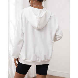 Sudadera con capucha deportiva French Terry con estampado de logotipo personalizado, chaqueta de invierno informal con cremallera, tela bordada de talla XS de peso pesado - Product Image 2