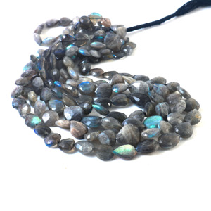 Perles de Labradorite Naturelle en Forme de Cœur, Taille Briolette, 6-14mm, Facettées, Fil de 16 Pouces, Fournitures de Fabrication de Bijoux, Vente en Gros - Product Image 2