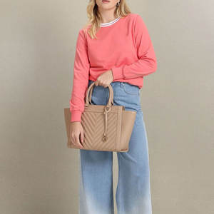 เสื้อสเวตเตอร์คอกลมลำลองพร้อมผ้าระบายอากาศ, เสื้อสเวตเชิ้ตลำลองน้ำหนักเบาสวมใส่ได้ทุกวัน - Product Image 5