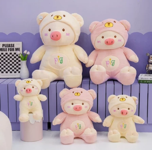 Bonito cerdo de peluche con sombrero, regalo de alta calidad para niños y vacaciones - Product Image 1