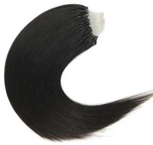 Extensions de cheveux humains indiens Remy, provenant d'un seul donneur, lisses et soyeuses, ondulées, tissage double à la machine, non traitées, pour tête entière - Product Image 1