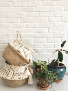 Cesta de hierba marina de mimbre para el vientre, soporte para plantas orgánicas hecho a mano de Vietnam - Product Image 2