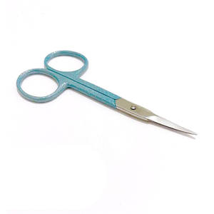 Aguamarina azul brillante 4 \ "Delgado Acero inoxidable manicura tijeras belleza cuidado de las uñas cutícula ceja uñas con punta afilada - Product Image 4