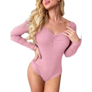 Expédition rapide en gros string push up sans manches à col en V profond pour femmes, vêtements en forme de corps complet, lève-bout à bout - Product Image 4