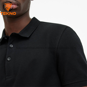 เสื้อโปโลแขนสั้นสำหรับผู้ชายเสื้อลำลองผ้าฝ้าย100% ย้อมสีไวกำหนดโลโก้ได้เอง - Product Image 3