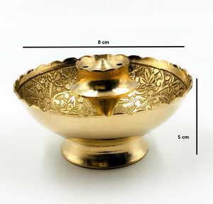 ที่วางธูปทองเหลืองแผ่นเหล็กกลมสำหรับ Puja - Product Image 2