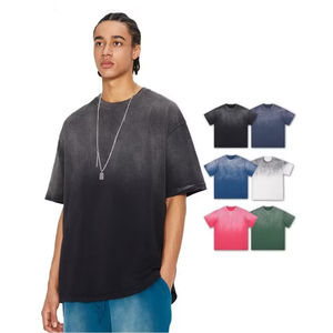 Camiseta de Hombre Oversize de Algodón Grueso 250-270GSM con Lavado Ácido y Color Degradado al por Mayor |   Artículos Vintage Personalizados de Alta Calidad - Product Image 1