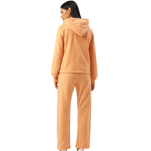 Survêtement d'hiver personnalisé pour femmes, manches longues, polaire surdimensionnée et lourde en coton et polyester avec strass et motif imprimé - Product Image 2