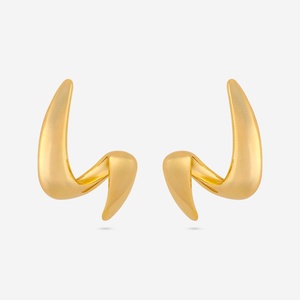 Trendy Vintage Religious <b>Stud</b> Drop <b>Earrings</b> 192656 Model Gold Plated Zinc Alloy Copper Pearl Diamond <b>Emerald</b> Main for Parties - Product Image 3